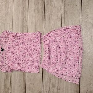 🐬Art Class Lavender Floral Tee And Skirt Set🍿🍕